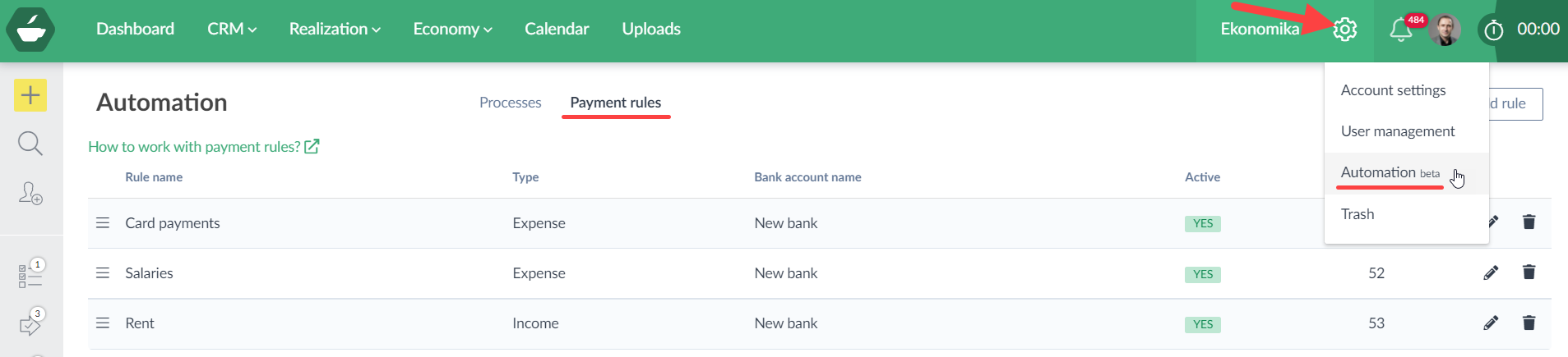 Payment rules